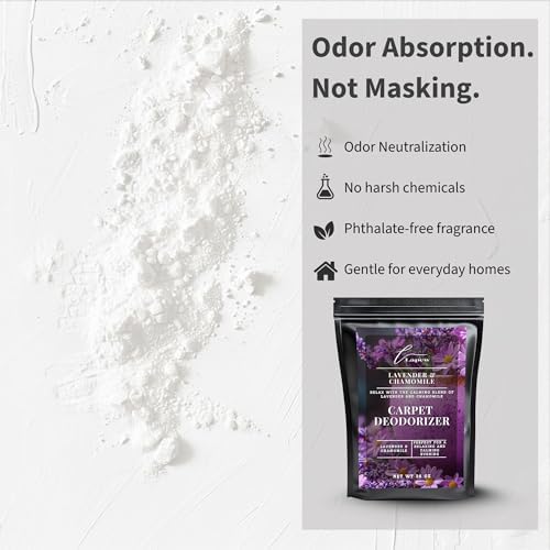 Lapew Lavender & Chamomile Carpet Deodorizer Powder - Pet Safe Freshener for Vacuuming | Scented Odor Eliminator for Home | 36 oz - Image 3