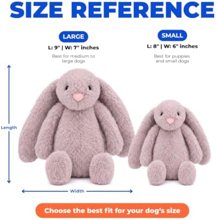 Best Pet Supplies Bunny Buddy Squeaky Plush Dog Toy - Mauve, Small - Image 4