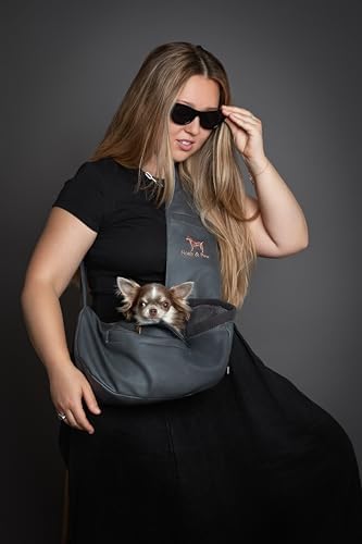 Noah & Paw Dog Sling Carrier for Small Dogs 3-10lb, Dog Sling for Small Dogs and Cats, Dog Carrier with Adjustable Padded Strap, Vegan Leather Lined with Fur, 3X Safety Features, Machine Washable - Image 7