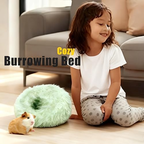 Guinea Pigs Bed Small Animal Bedding Donut-Shaped Burrowing Pet Bed Soft and Warm Hideaway with Spandex and Fleece Bottoms Cozy Carrier, Cage Accessories - Image 6
