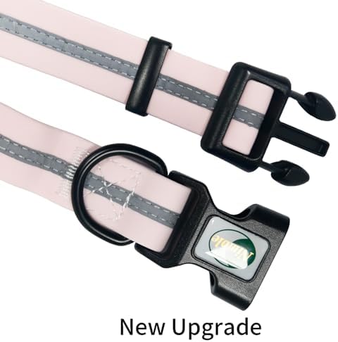 Nimble Reflective Waterproof Dog Collar Adjustable Odor Resistant Easy Clean Pet Collar for Small Medium Large Dogs Night Walking Outdoor Rainy Use (Light Pink, Small (9.45”-14.17”inches)) - Image 6