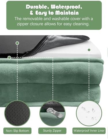 Spotted Play Orthopedic Dog Bed with Sides - Sofa Beds for Extra Large Dogs, Supportive Foam Pet Couch Bed with Washable Removable Cover, Waterproof Lining and Non-Slip Bottom, Green - XL - Image 6