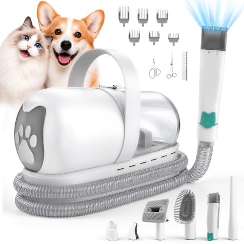 2026 Upgraded Dog Grooming Vacuum Kit with Nail Clipper & Dematting Comb, 13000Pa Pet Vacuum for Shedding, 9-in-1 Dog Hair Vacuum, 1L Dust Cup, Quiet Grooming Kit for All Dog Breeds & Cats by Unknown