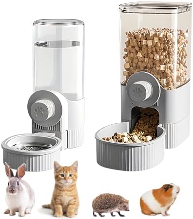 GPY Automatic Hanging Gravity Pet Feeder and Water Dispenser Set by GPY