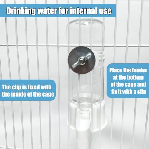 Pet Bird Cage Feeder, Water Dispenser for Cage, Bird Cage Suspended Automatic Pet Water Feeder, Parrot Feeders for Parakeet Budgie Cockatiel Lovebirds Canary Finch - Image 4