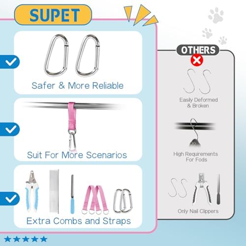 Supet Dog Grooming Hammock for Nail Trimming, Pet Grooming Hanging Harness - Image 4