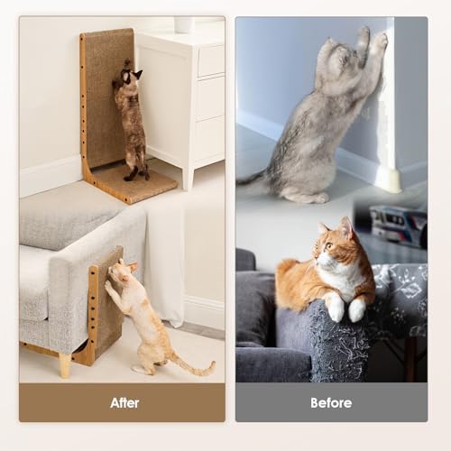 EHEYCIGA Cardboard Cat Scratcher for Indoor Cats, 26.8 Inch, Brown - Image 3