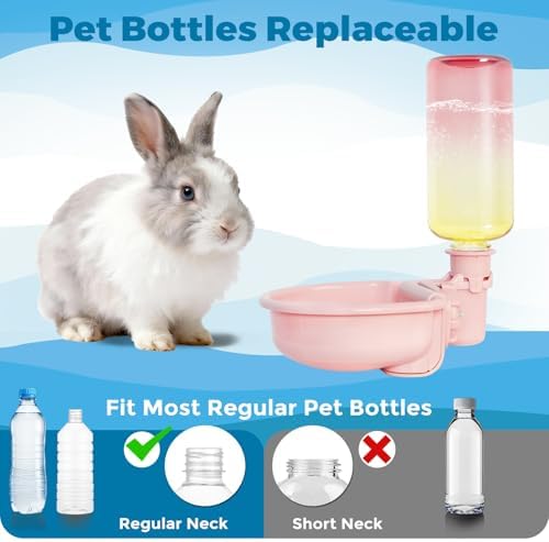 VANNON Gravity Pet Water Bowl, 16oz Anti-Splash Dispenser, Gradient Pink - Image 2