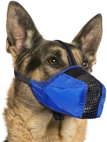 Dog Muzzle, Adjustable Soft Mesh Muzzle Anti-Biting, Chewing, Scavenging by Pawfun