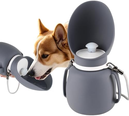 Dog Water Bottle 27 OZ Large Capacity Dog Travel Water Bottle with Drinking Trough Pet Drinking Feeder for Outdoor Walking/Hiking/Travel, Grey by BillionChains