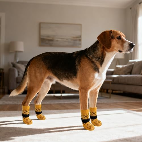 KOOLTAIL Anti Slip Dog Socks to Prevent Licking Paws,Dog Shoes for Hot Pavement & Hardwood Floors,Durable Soft Double Sided Grippy Socks for Small Medium Large Dogs, Traction Control for Senior Dogs - Image 3