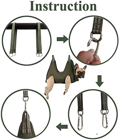 Kkiimatt 10 in 1 Pet Dog Grooming Hammock Harness with Nail Clipper,Dog Hammock for Nail Trim,Grooming Sling Holder Hanger Restraint for Claw Care (XXL+ / 100LB Max, Khaki Green) - Image 5