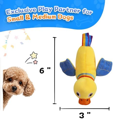 lilfrd Duck Dog Toy, Crinkle Squeaky Plush Interactive Chew Toy for Dogs - Image 5