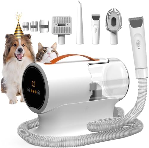 FIXR Dog Grooming Vacuum Kit with Clippers, 12000Pa Strong Suction, 2L Large Dust Cup, Low Noise <50dB, 5-in-1 Pet Hair Trimmer for Dogs Cats Shedding & Home Grooming by FIXR