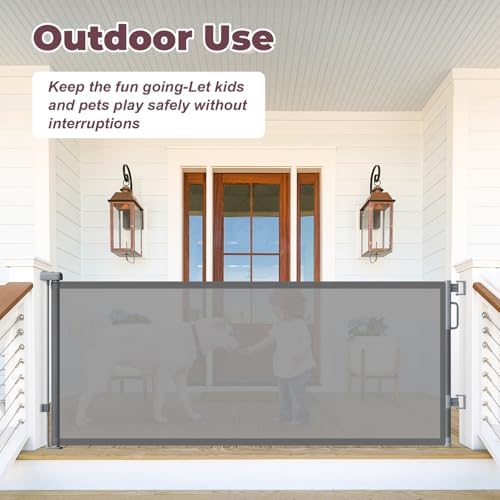 76" Retractable Baby Gates Extra Wide, Mesh Long Dog Gate for Deck - Image 6