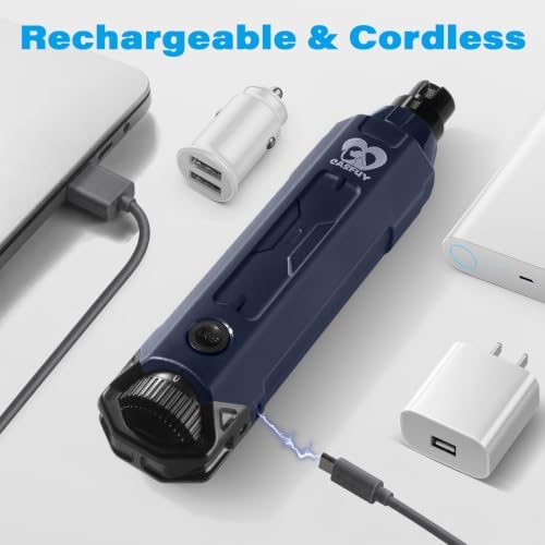 Casfuy 6-Speed Dog Nail Grinder - Newest Enhanced Pet Nail Grinder Super Quiet Rechargeable Electric Dog Nail Trimmer Painless Paws Grooming & Smoothing Tool for Large Medium Small Dogs (Blue) - Image 6