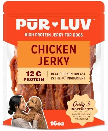 Pur Luv Chicken Jerky Dog Treats,100% Real Chicken Breast, 16 Ounces by PurLuv