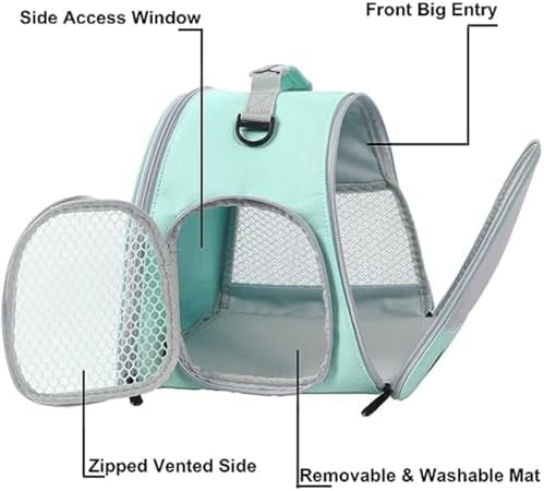 Breathable Guinea Pig Carrier Backpack with Nylon Mesh Window Portable Carrier for Guinea Pig, Bunny Bearded Dragon Bird Chinchilla Ferret Travel Outdoor - Image 5