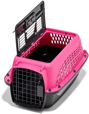 Petmate Two Door Plastic Pet Kennel, XS 19in, Pink, up to 10lbs - Image 5