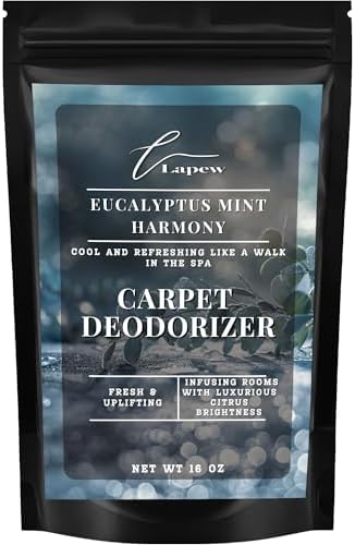 Lapew Eucalyptus Snowfall Carpet Deodorizer Powder - Pet Safe Freshener for Vacuuming | Scented Odor Eliminator for Home | 16 oz by Lapew