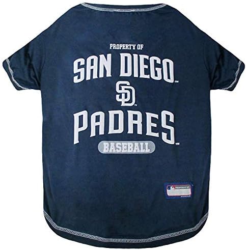 MLB SAN Diego Padres Dog T-Shirt Extra Small. - Licensed Shirt for Pets Team Colored with Team Logos- Premium Stretchable Materials for The Comfort of Your Dog & Cat by PETSFIRST