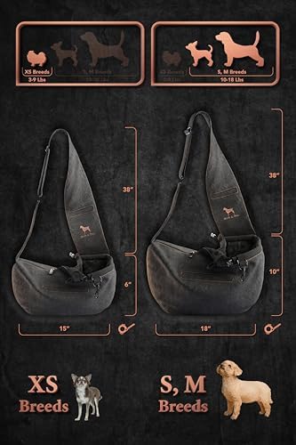 Noah & Paw Dog Sling Carrier for Small Dogs 3-10lb, Dog Sling for Small Dogs and Cats, Dog Carrier with Adjustable Padded Strap, Vegan Denim Lined with Fur, 3X Safety Features, Machine Washable - Image 4