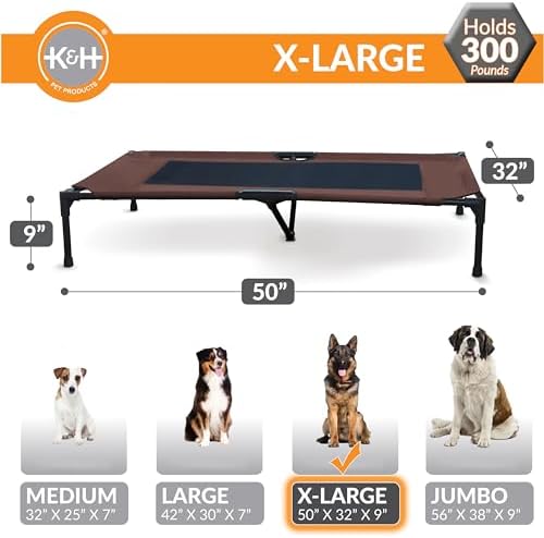 K&H Outdoor Elevated Dog Bed for Large & X-Large Pets, Chocolate, 50x32in - Image 5
