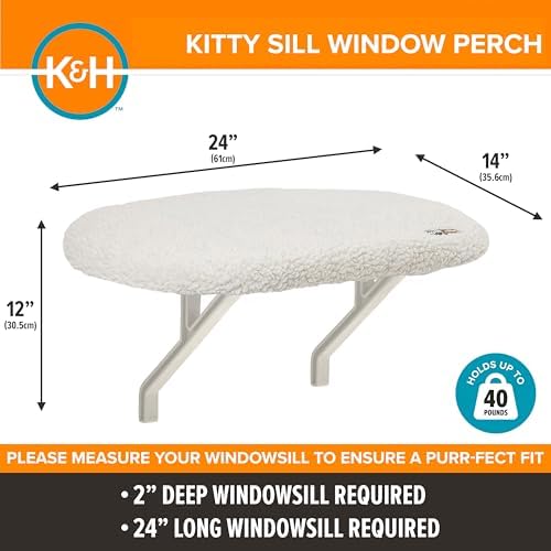K&H Cat Window Perch, Unheated Kitty Sill, 24x14in, Fleece - Image 2