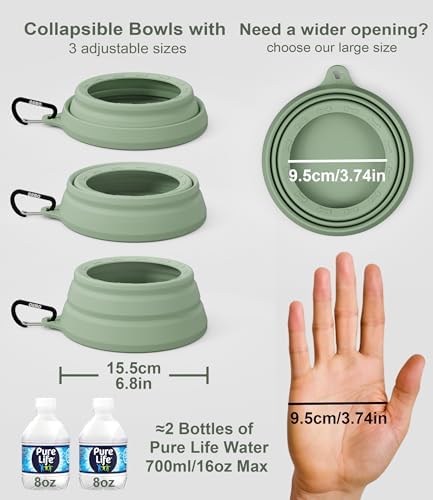 OHMO Spill Proof Collapsible Dog Bowl, 24oz Portable Dog Water Bowl - Image 6