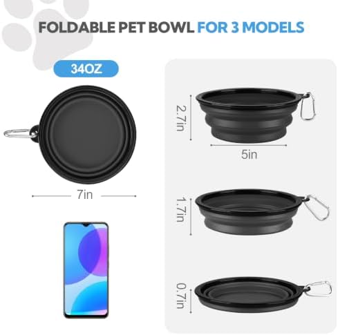 Collapsible Dog Bowl Large 34oz, Travel Dog Water Bowl Portable - Image 2