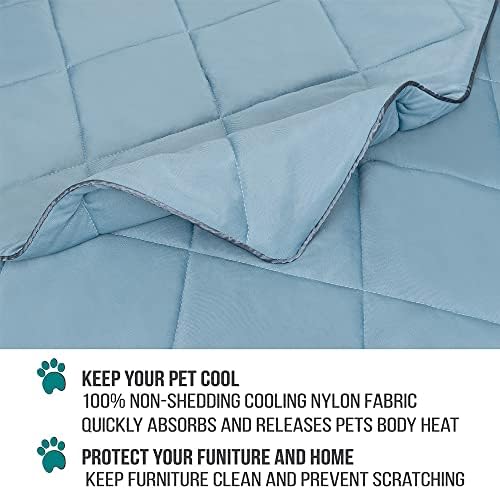 PetAmi Cooling Dog Blanket Lightweight Summer for Large Pet Cat 60x80, Blue - Image 4