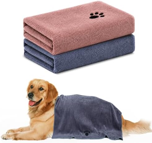 Microfiber Dog Towels 2 Pack, Perfect Shower & Bath Supplies for Dogs by Unknown