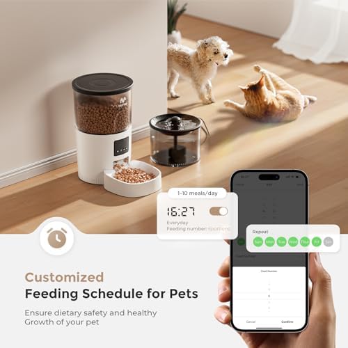 IMIPAW 5G WiFi Automatic Cat Feeder and Water Dispenser, Timed Dry Food Dispenser APP Remote Control, Programmable Portions, with Desiccant, Cat Fountains for Drinking with Filter, Small Pets (Combo) - Image 2