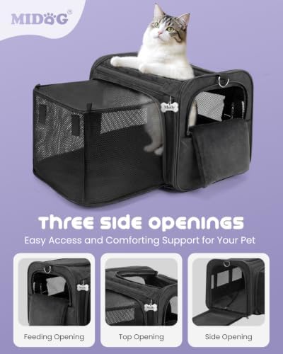 MIDOG Soft Cat Carrier Airline Approved, Expandable for Cats Up to 15lbs - Image 3
