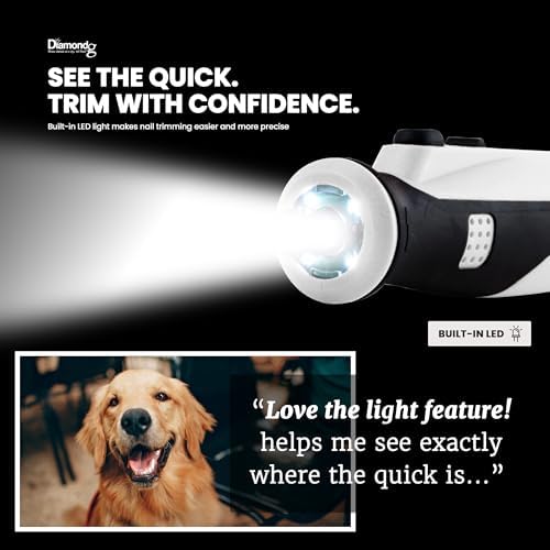 Diamondg Cordless Dog Nail Grinder - Quiet Sound with LED Light, White - Image 6