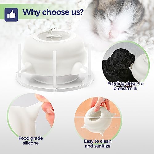 200ml Silicone Multi-Pet Milk Feeder with 4 Nipples(White) - Image 6