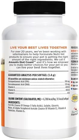 Nutri-Vet Fish Oil for Dogs, Omega 3 Skin Support, EPA & DHA, 100 Count - Image 7