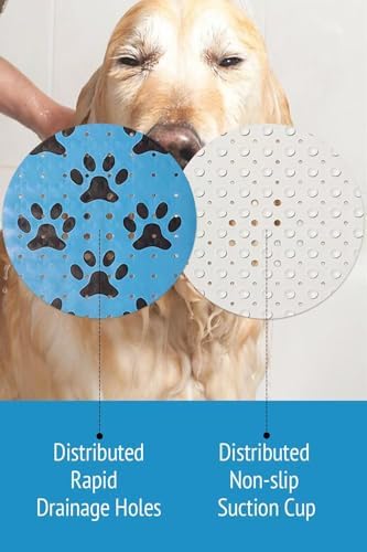 Dog Bath Mat for Tub -Non-Slip Bath Pad for Pet Dogs-Shower Non-Slip Mat Quick Drain Dog Shower Accessory pad Supplies 39.4x15.7 Inches (Blue) - Image 4