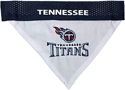 NFL DOG BANDANA - TENNESSEE TITANS REVERSIBLE PET BANDANA. 2 Sided Sports Bandana with a PREMIUM Embroidery TEAM LOGO, Large/X-Large. - 2 Sizes & 32 NFL Teams available - Image 2