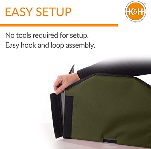 K&H Outdoor Cat Dining Room, Covered Outdoor Feeding Station Shelter, Olive - Image 3