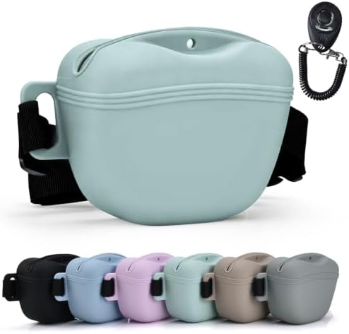 Silicone Dog Treat Pouch with Training Clicker by AOKLANT