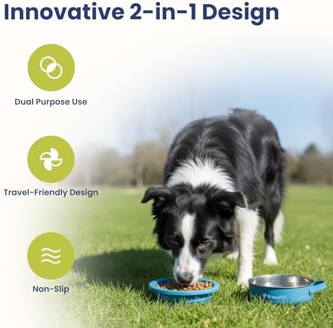 PawsPik 2-in-1 Travel Dog & Cat Bowl – Collapsible BPA-Free Silicone - Image 2