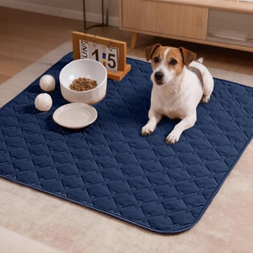 gogobunny 100% Double Sided Waterproof Dog Blanket Soft Pet Bed Cover Reversible Protect Furniture Couch Sofa Car for Puppy Large Dog Cat (Dark Navy/Light Navy, 30x30 Inch (Pack of 1)) - Image 3