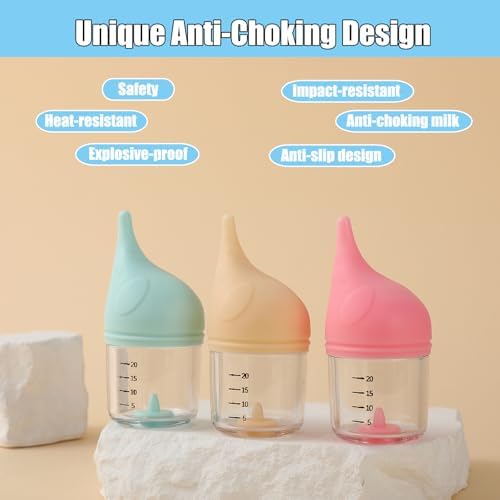 Kitten Bottle Feeding Kit for Nursing, Milk Bottles for Feeding Newborn Puppies,Anti-chocking Design with 3pcs Replaceable Nipples, Cute Elephant Shape for Nursing Small Animals Pets (Pink, 20ML) - Image 2