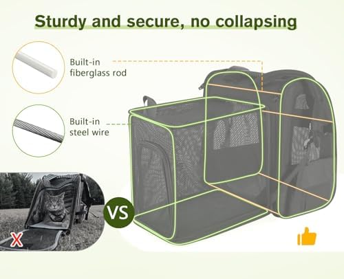 pecute Cat Backpack Breathable, Cat Carrier Backpack Expandable - Image 5