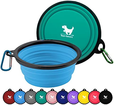 Rest-Eazzzy Collapsible Dog Bowls, 2 Pack Sturdy Portable Dog Water Bowls by Rest-Eazzzy