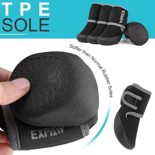 EXPAWLORER Waterproof Dog Shoes for Small Medium Large Dogs, Dog Shoes for Hot Pavement, Hiking Walking, Reflective Dog Booties for Outdoor Snow Rain Days, Anti-Slip Dog Boots & Paw Protectors - Image 5