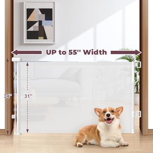 Retractable Baby Gate for Stairs & Doorways, Dog Gate Indoor Outdoor - Image 2
