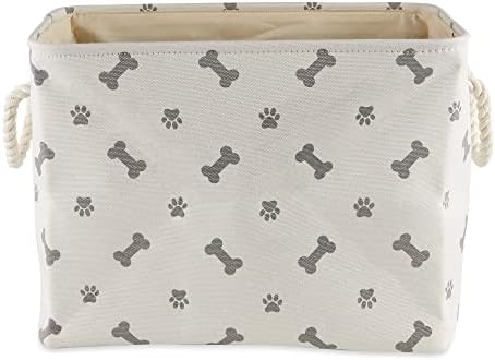 Bone Dry Pet Storage Collection Paw and Bone Print, Small Rectangle, 14x8x9, Gray - Image 4