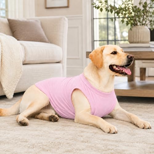 Pet Clothes Dog Clothing Blank T-Shirt Tanks Top Vests for Small Middle Large Size Dogs 100% Cotton Dog Summer Vest Classic (S, Pink) - Image 6